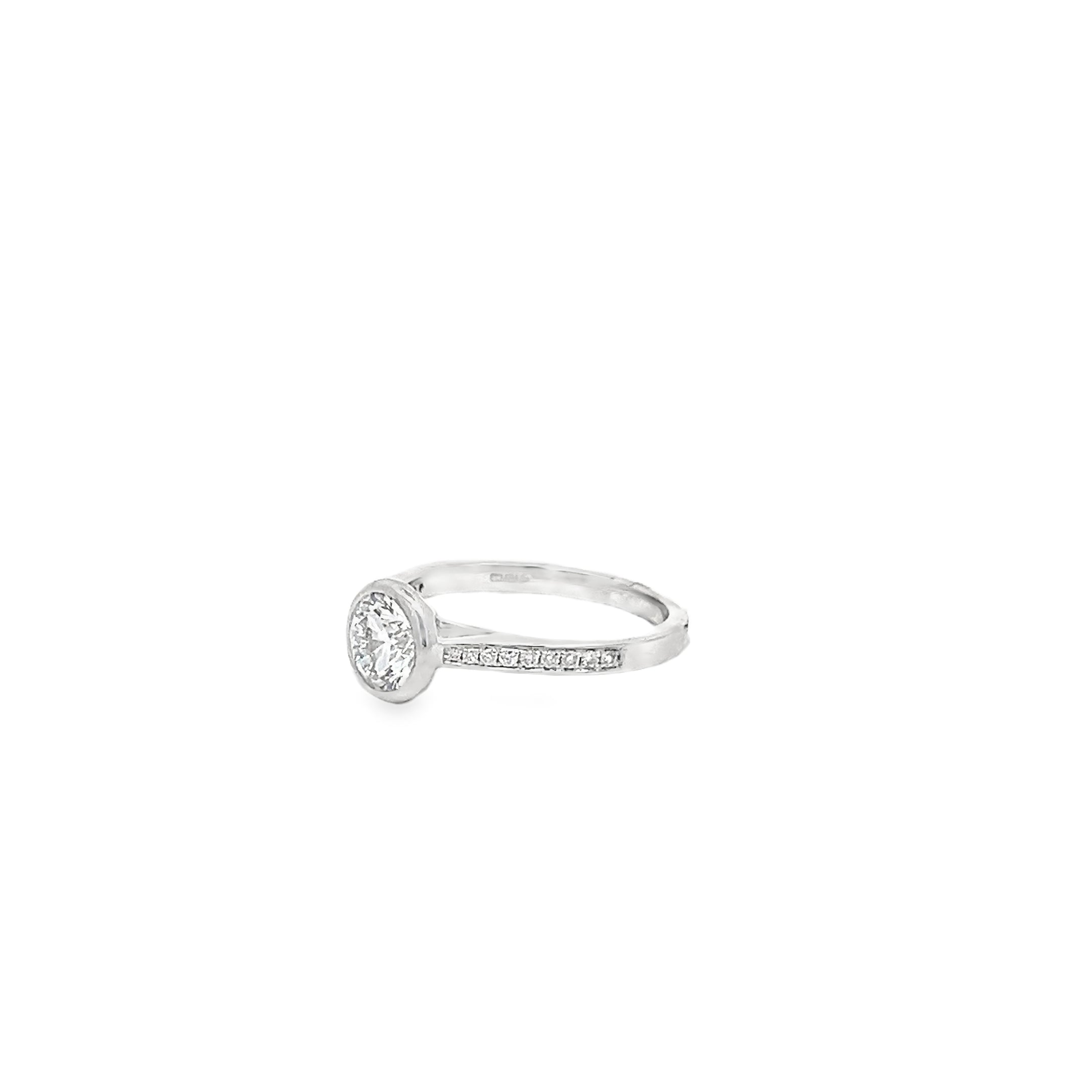 1.00ct Lab Grown Round Brilliant Cut Diamond Engagement Ring Set In 18ct White Gold