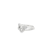 0.64ct Natural Round Brilliant Cut Diamond Bubble Ring Set In 18ct White Gold