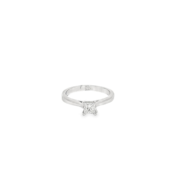 0.40ct Natural Princess Cut Diamond Engagment Ring Set In Platinum