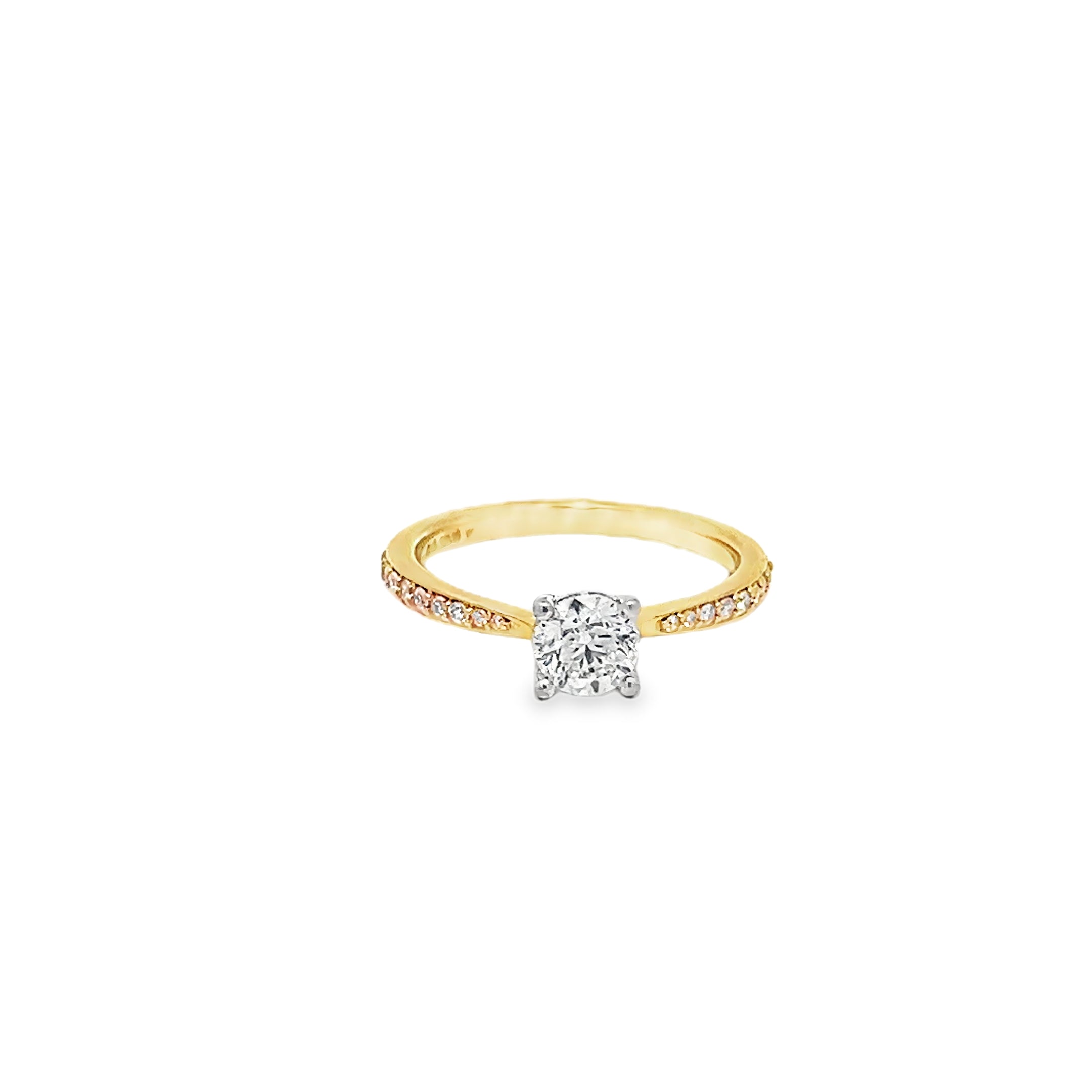 0.65ct Natural Round Brilliant Cut Diamond Engagement Ring Set in 18ct Yellow Gold