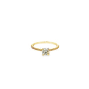 0.57ct Natural Round Brilliant Cut Diamond Engagement Ring Set In 18ct Yellow Gold