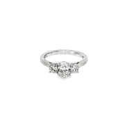 1.19ct Natural Oval Cut Diamond Engagement Ring Set In Platinum