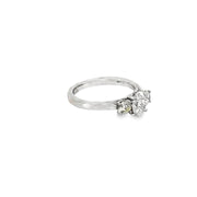 1.19ct Natural Oval Cut Diamond Engagement Ring Set In Platinum