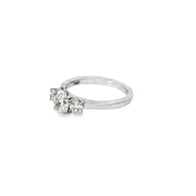 1.19ct Natural Oval Cut Diamond Engagement Ring Set In Platinum