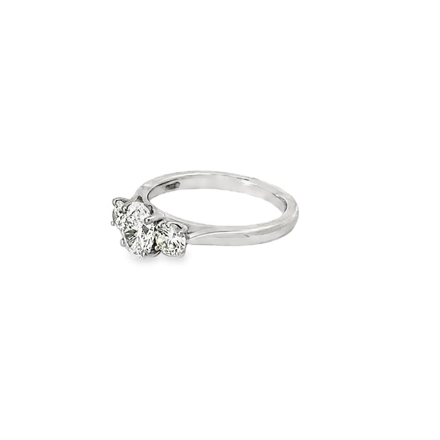 1.19ct Natural Oval Cut Diamond Engagement Ring Set In Platinum