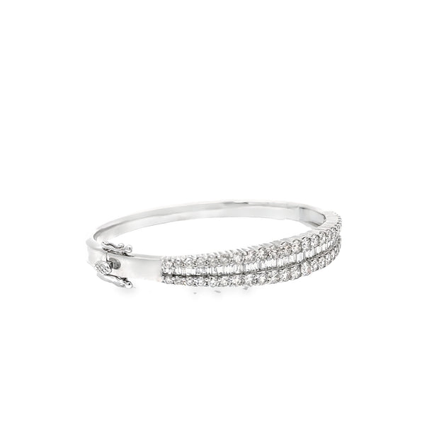 5.15ct Baguette And Round Diamond Bangle