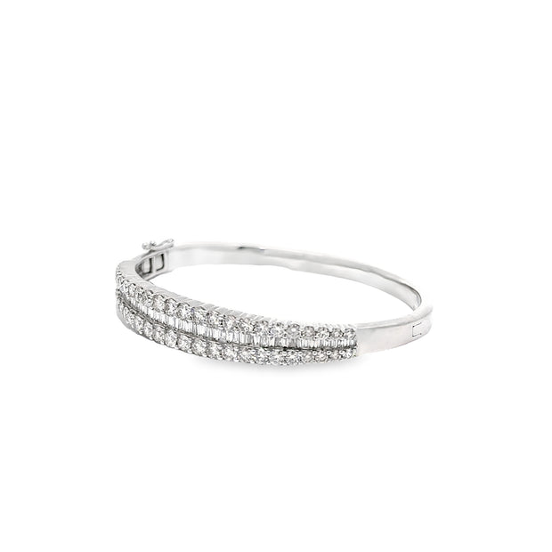 5.15ct Baguette And Round Diamond Bangle