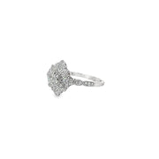 0.77ct Lab Grown Diamond Flower Cluster Ring Set In 9ct White Gold