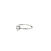 0.50ct Lab Grown Round Brilliant Cut Diamond Engagement Ring Set In Platinum