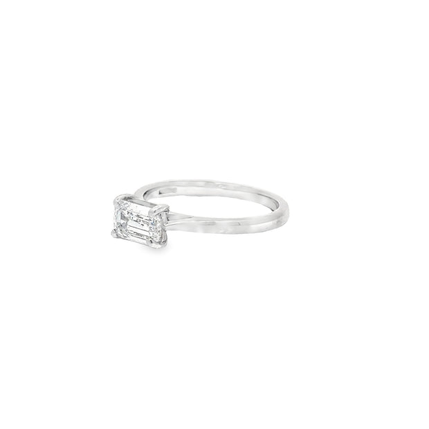 0.95ct Emerald Cut Natural Diamond Solitaire Set in Platinum