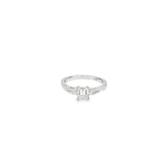 0.60ct Natural Emerald Cut Diamond Engagement Ring Set In Platinum