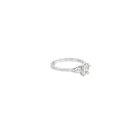 0.60ct Natural Emerald Cut Diamond Engagement Ring Set In Platinum