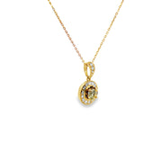 0.82ct Natural Round Brilliant Cut Diamond Necklace Set In 18ct Yellow Gold