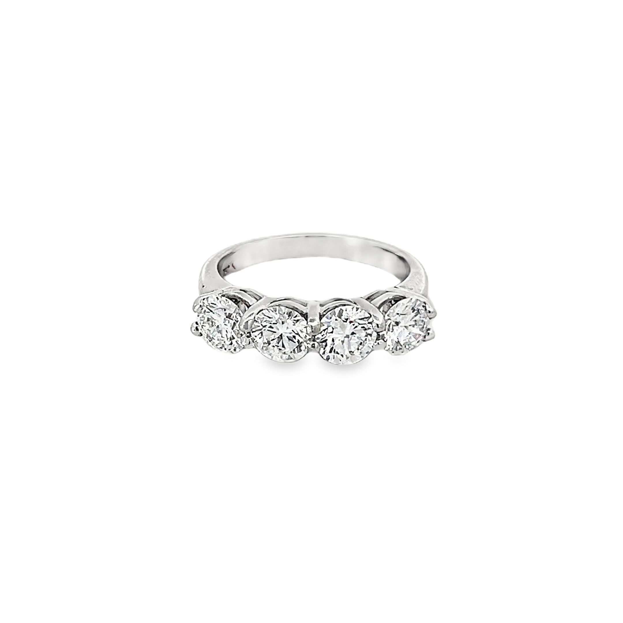 2.08ct Lab Grown Round Brilliant Cut Diamond 4 Stone Ring Set In 18ct White Gold