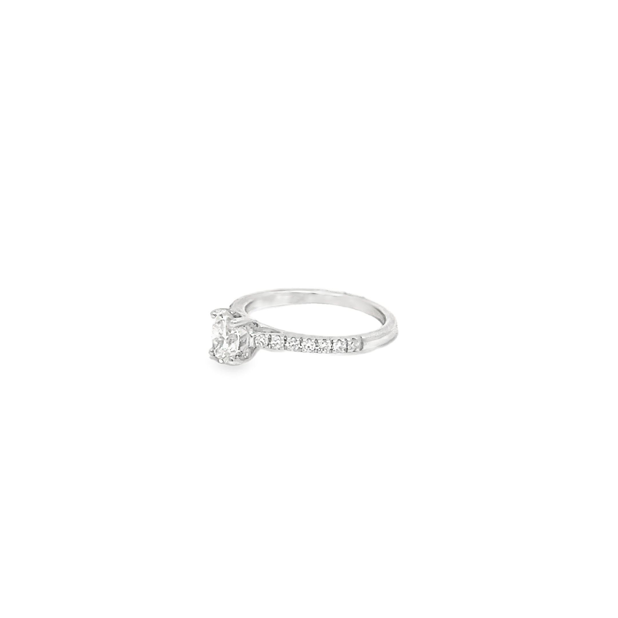 0.48ct Natural Oval Cut Diamond Engagement Ring Set In 18ct White Gold
