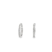 0.54ct Natural Round Brilliant Cut Diamond Hoop Earrings Set In 9ct White Gold