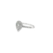 0.59ct Natural Diamond Pear Shaped Cluster Ring Set in 18ct White Gold