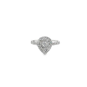 0.59ct Natural Diamond Pear Shaped Cluster Ring Set in 18ct White Gold