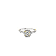 0.55ct Natural Round Brilliant Cut Diamond Engagement Ring Set In 18ct White Gold