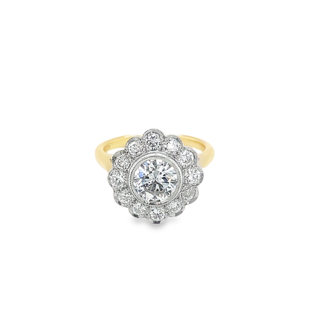 1.25ct Centre Lab Grown Round Brilliant Cut Diamond Engagement Ring Set In 9ct Yellow Gold