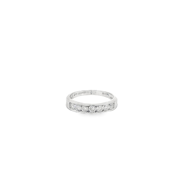 0.56ct Natural Round Brilliant Cut Eternity Ring Channel Set In 18ct White Gold