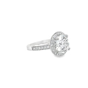 4.55ct Diamond with Halo in Platinum Ring