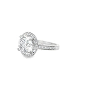 4.55ct Diamond with Halo in Platinum Ring