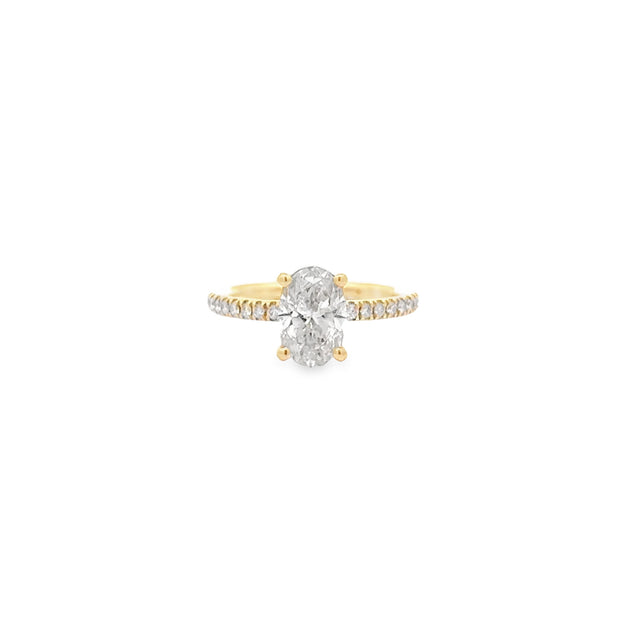 1.50ct Oval cut Diamond and Shoulder Ring