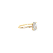 1.50ct Oval cut Diamond and Shoulder Ring