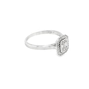 0.25ct Natural Diamond Cluster Ring Set in 9ct White Gold