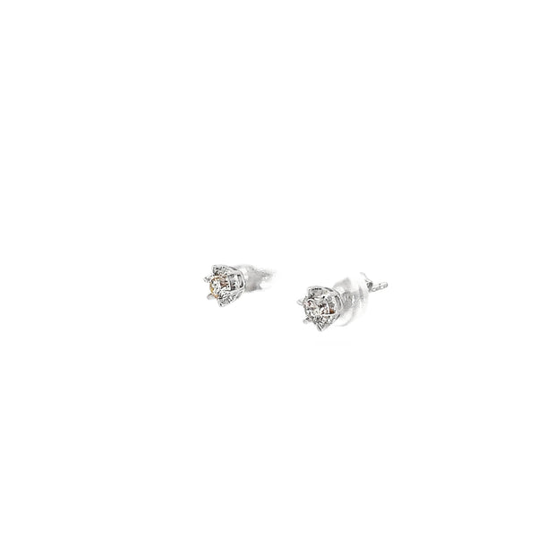 0.50ct Natural Round Brilliant Diamond Stud Earrings Set In 9ct White Gold