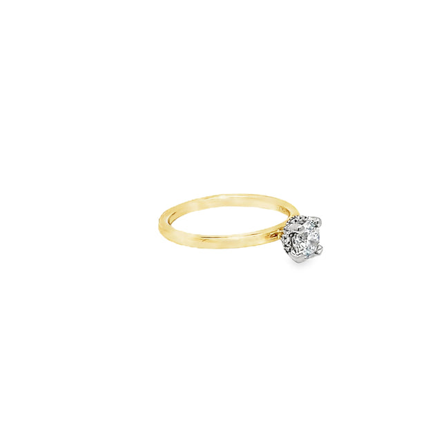 0.50ct Lab Grown Round Brilliant Cut Diamond Engagement Ring Set In 18ct Yellow Gold