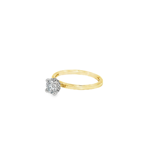 0.50ct Lab Grown Round Brilliant Cut Diamond Engagement Ring Set In 18ct Yellow Gold