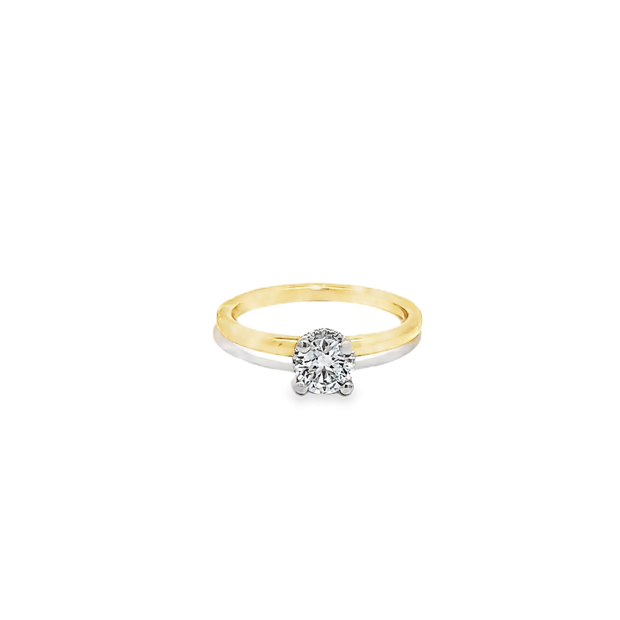 0.50ct Lab Grown Round Brilliant Cut Diamond Engagement Ring Set In 18ct Yellow Gold