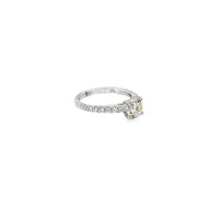 1.01ct Natural Round Brilliant Cut Diamond Engagement Ring Set In Platinum