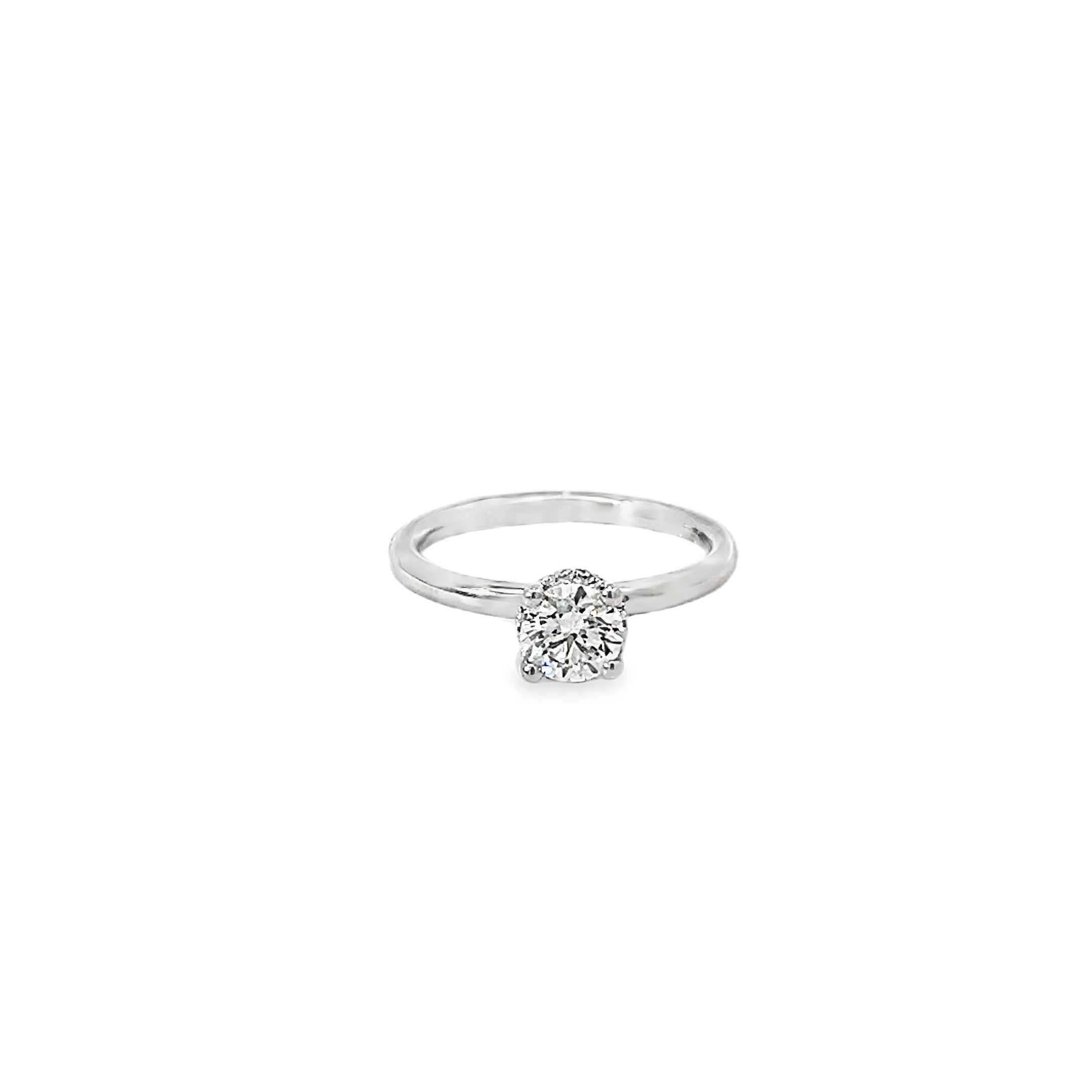0.56ct Lab Grown Round Brilliant Cut Diamond Engagement Ring Set In Platinum