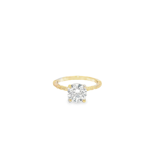 1.65ct Lab Grown Round Brilliant Cut Diamond Engagement Ring Set In 18ct Yellow Gold