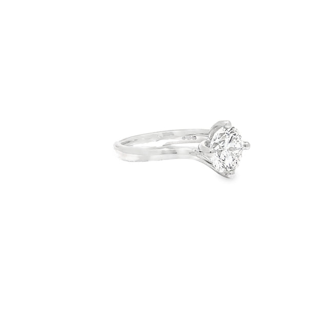 2.13ct Lab Grown Round Brilliant Cut Diamond Engagement Ring Set In Platinum