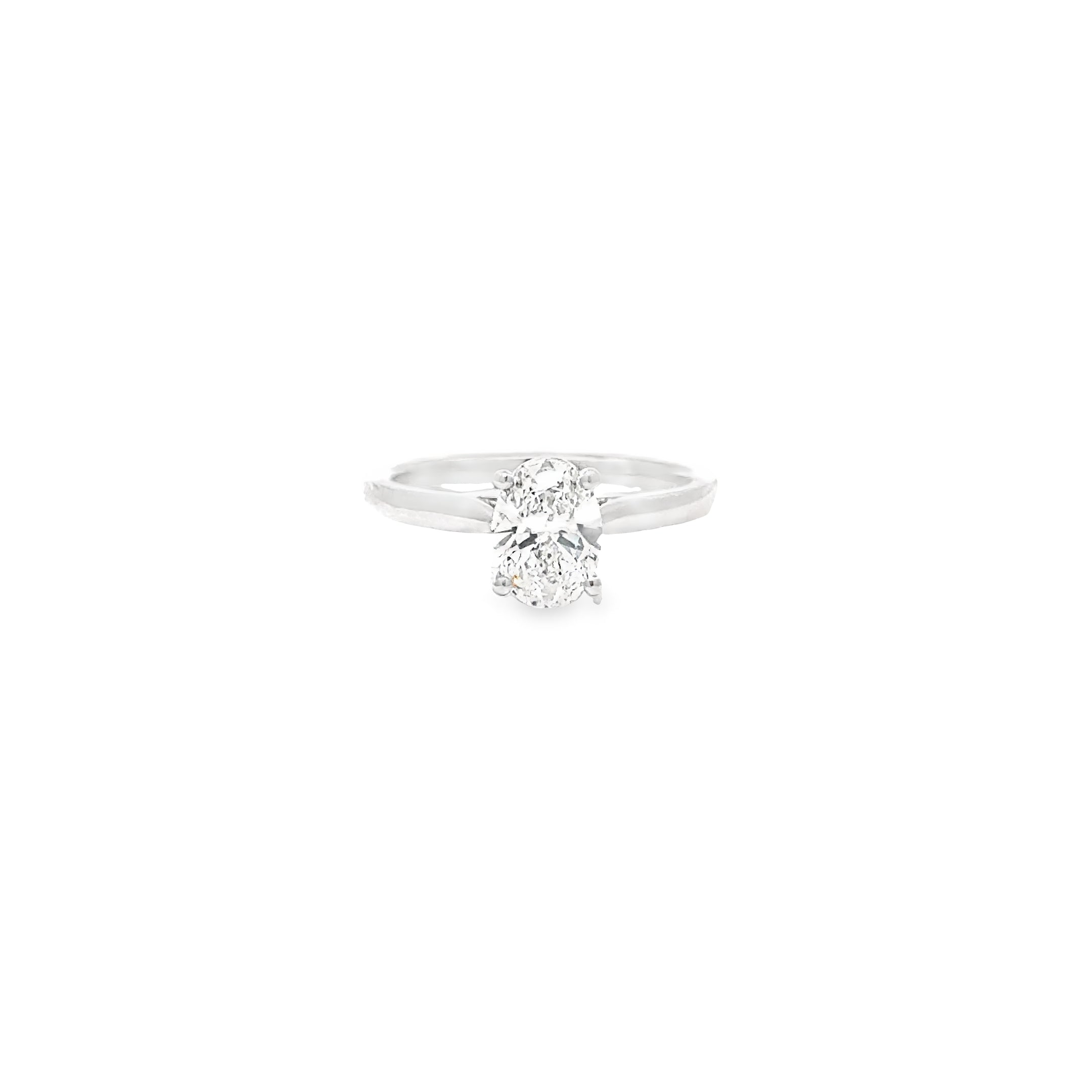 1.03ct Lab Grown Oval Cut Diamond Engagement Ring Set In Platinum