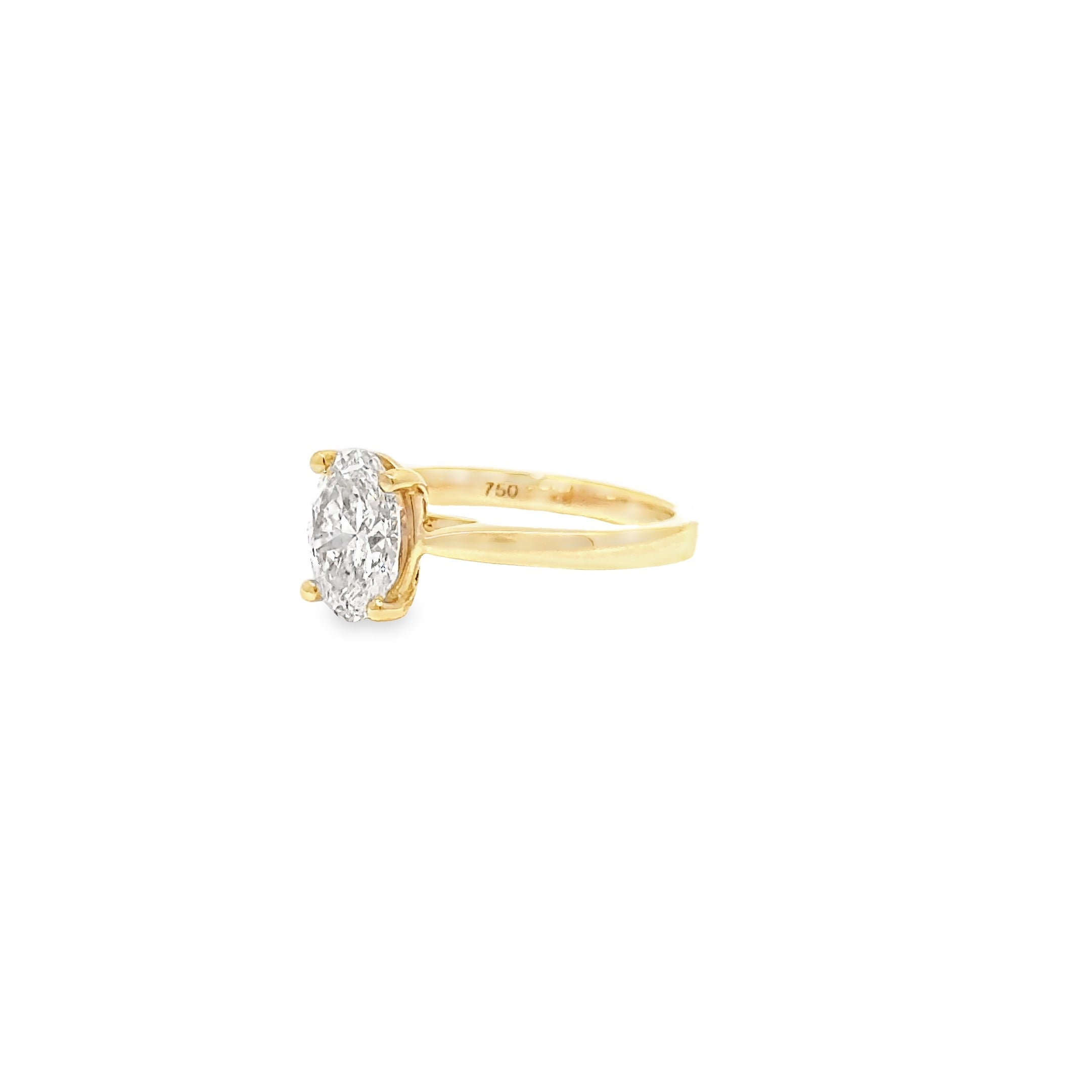 1.58ct Lab Grown Oval Cut Diamond Engagement Ring