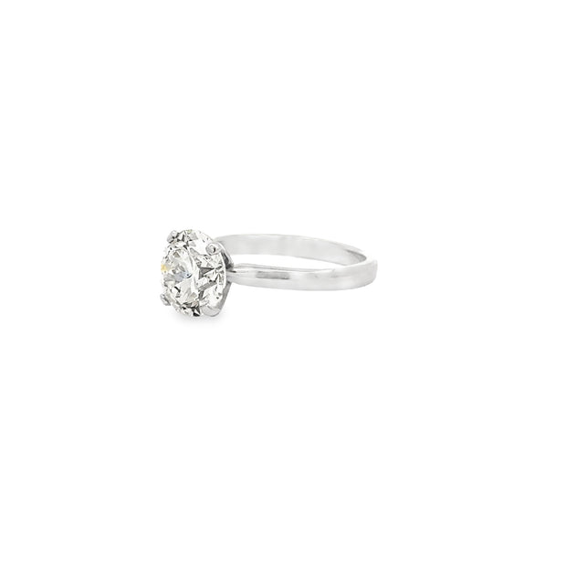 3.01ct Natural Round Brilliant Cut Diamond Engagement Ring