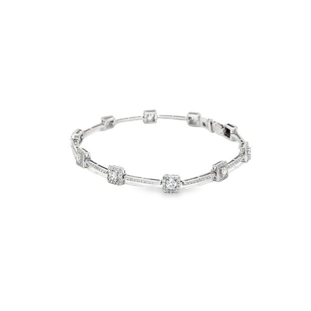 1.80ct Natural Round Brilliant Cut Diamond Bracelet Set In 18ct White Gold