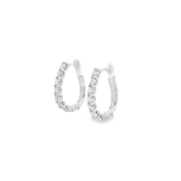 1.93ct Natural Diamond Huggie Hoops Set In 18ct White Gold