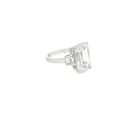 7.10ct Emerald Cut Lab Grown Diamond Ring Set In Platinum