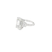 7.10ct Emerald Cut Lab Grown Diamond Ring Set In Platinum