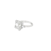 6.03ct Emerald Cut Lab Grown Diamond Ring Set In Platinum