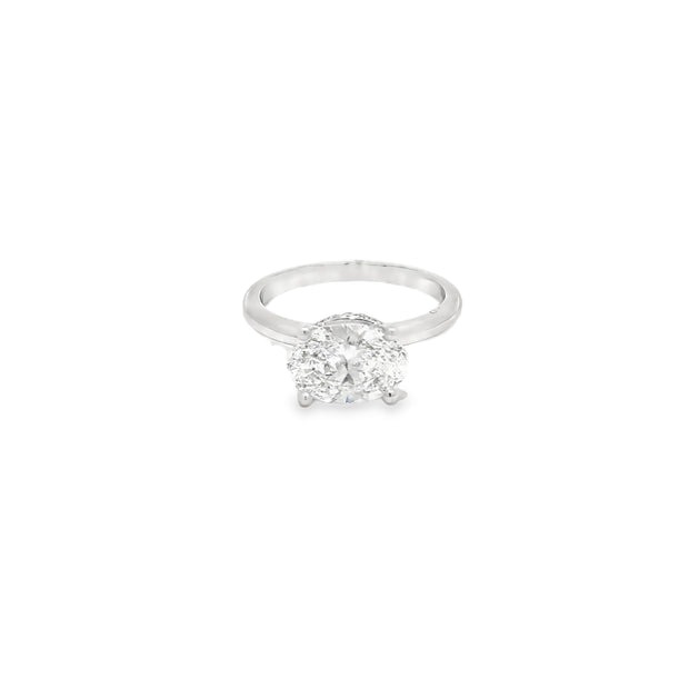 1.09ct Lab Grown Oval Cut Diamond Set In Platinum