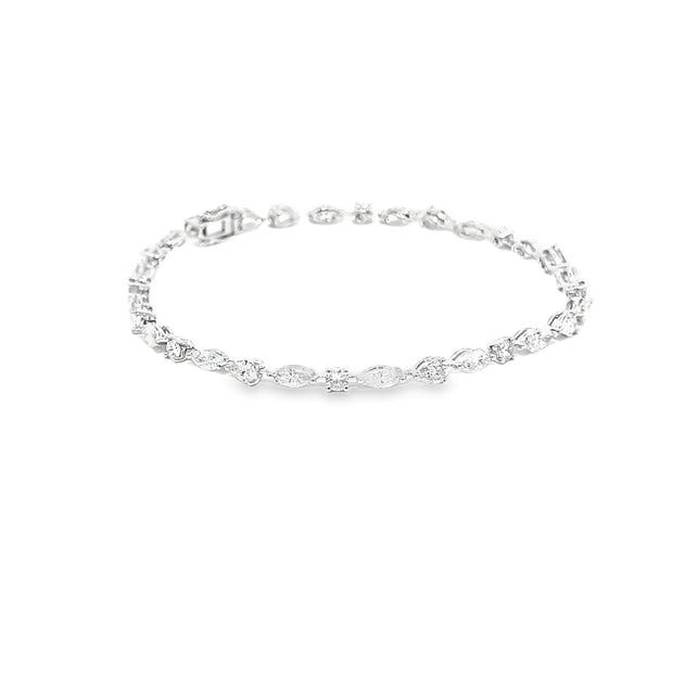 4.15ct Natural Diamond Multi Cut Tennis Bracelet