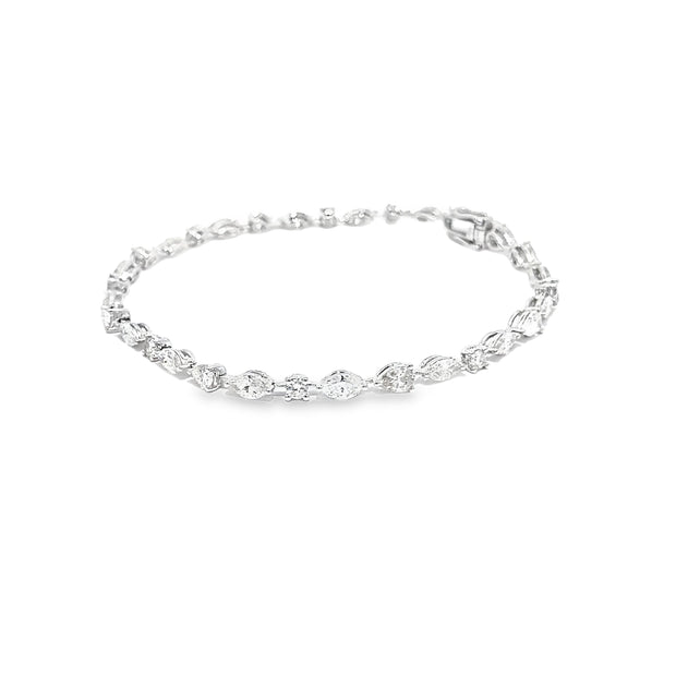 4.15ct Natural Diamond Multi Cut Tennis Bracelet