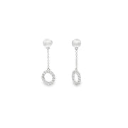 0.40ct Natural Diamond Dangle Earrings Set in 18ct White Gold